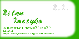 milan kmetyko business card